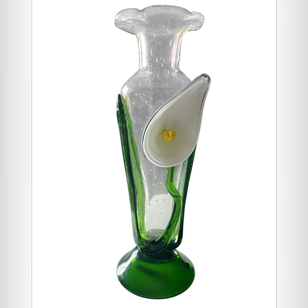 Celebration 10” Art Glass Lily Flower Vase